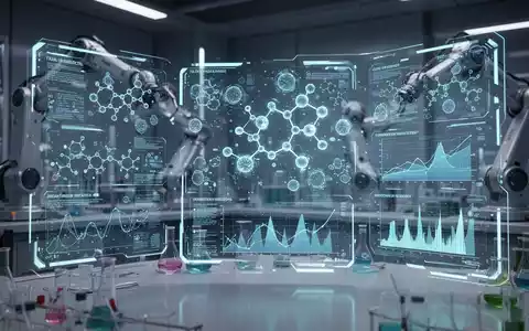 Hightech-Labor mit holografischen Displays, die wissenschaftliche Daten, Molekülmodelle und Forschungsgraphen zeigen, die KI in der Wissenschaft repräsentieren. - Foto: über boerse-global.de