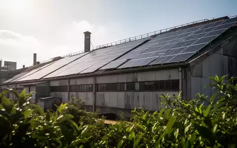 Solarmodule auf dem Dach einer Textilfabrik, symbolisieren Nachhaltigkeit und Eigenstromerzeugung in der Industrie. - Foto: über boerse-global.de