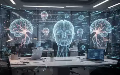 Eine digitale Benutzeroberfläche mit leuchtenden, vernetzten KI-Assistenten, die sich in einen modernen Arbeitsbereich integrieren. - Foto: über boerse-global.de