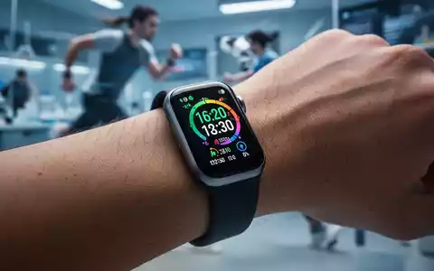 Nahaufnahme eines modernen Smart Bands am Handgelenk, das Gesundheitsdaten auf einem leuchtenden AMOLED-Display anzeigt. - Foto: über boerse-global.de