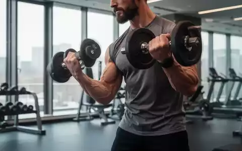 Eine Person macht Bizepscurls mit Hanteln in einem modernen Fitnessstudio, was Krafttraining und DiabetesprĂ€vention symbolisiert. - Foto: ĂŒber boerse-global.de