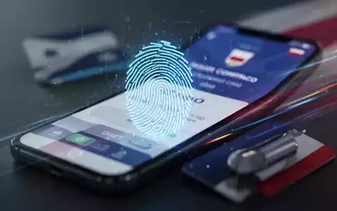 Leuchtend blaues biometrisches Fingerabdrucksymbol auf Smartphone mit Zahlungsbestätigung, symbolisiert schnelle und sichere digitale Zahlungen. - Foto: über boerse-global.de