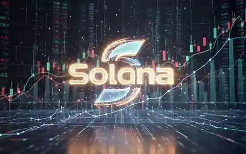 Abstrakte Darstellung des Solana-Netzwerks und seiner Governance, umgeben von digitalen Finanzdaten und Wachstumssymbolen. - Foto: über boerse-global.de