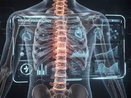 Eine digitale Schnittstelle mit medizinischen Daten oder einer Gesundheits-App über einem stilisierten menschlichen Rückgrat. - Foto: über boerse-global.de