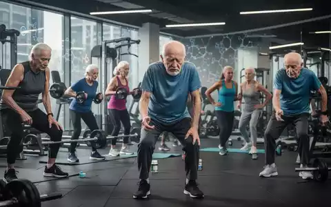 Ältere und jüngere Sportler trainieren in einem Fitnessstudio, einige zeigen Anzeichen von Anstrengung oder Unbehagen. - Foto: über boerse-global.de