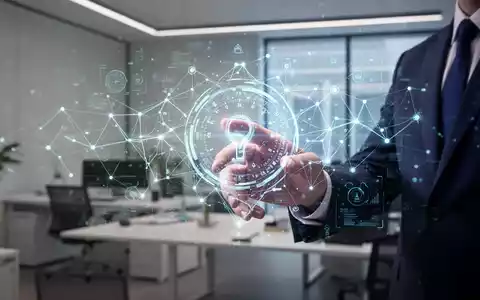 Eine Hand interagiert mit einer futuristischen holografischen Oberfläche, die ein leuchtendes neuronales Netzwerk zeigt, um KI-Produktivität zu symbolisieren. - Foto: über boerse-global.de