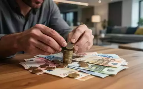 Hände zählen Euro-Münzen und -Scheine auf einem Holztisch, symbolisch für Sparmöglichkeiten und Finanzplanung. - Foto: über boerse-global.de