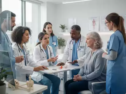 Ein Ergotherapeut arbeitet mit einem Patienten zusammen, um chronische Schmerzen zu lindern, mit Fokus auf ganzheitliche Behandlung. - Foto: über boerse-global.de