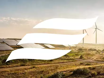 Abstrakte Darstellung des Energiesektors mit erneuerbaren Energiequellen in einer weiten, sonnigen Landschaft, die Wachstum und Nachhaltigkeit symbolisiert. - Foto: über boerse-global.de
