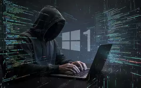 Verschwommene Gestalt in Kapuzenjacke tippt auf Laptop, umgeben von leuchtenden Codezeilen und Datenströmen, symbolisiert Cyberkriminalität und Ermittlung. - Foto: über boerse-global.de