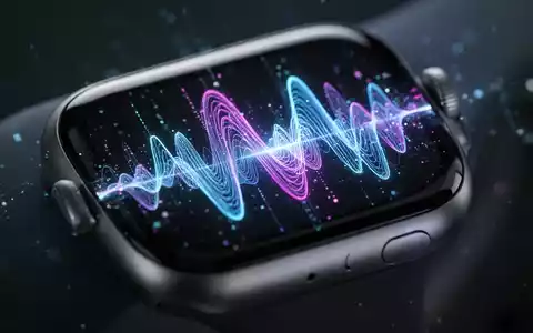 Nahaufnahme einer Apple Watch mit dynamischer, KI-generierter Siri-Wellenform auf dem Bildschirm. - Foto: über boerse-global.de
