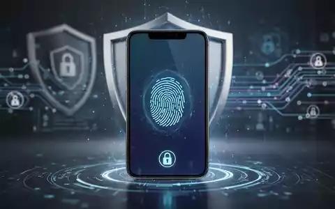Smartphone-Bildschirm mit Schloss-Symbol und Fingerabdruckscanner, Symbol für mobile Sicherheit und Kindersicherung. - Foto: über boerse-global.de