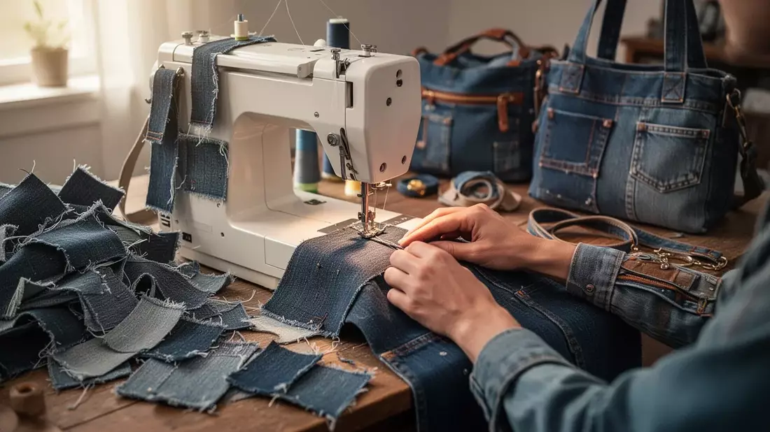 Upcycling-Trend: Aus alten Jeans werden neue Taschen und Accessoires