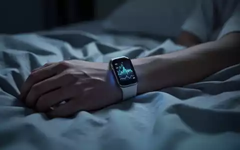 Eine Hand mit einem modernen Schlaftracker auf einem zerwühlten Bettlaken in einem dunklen Schlafzimmer. - Foto: über boerse-global.de