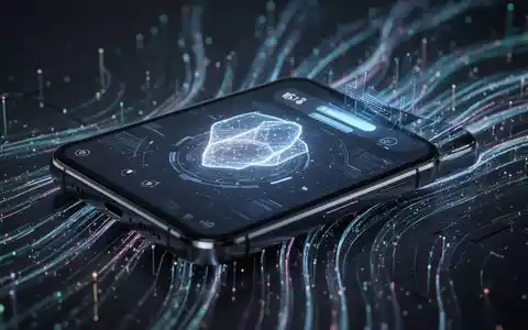Nahaufnahme eines Smartphone-Bildschirms mit futuristischem KI-Interface in der Statusleiste und leuchtenden Datenelementen. - Foto: über boerse-global.de