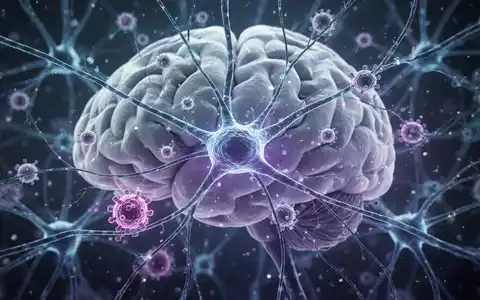 Abstrakte Darstellung von Gehirnzellen und neuronalen Netzwerken mit leuchtenden blauen und violetten Lichtern, die wissenschaftliche Forschung symbolisieren. - Foto: über boerse-global.de