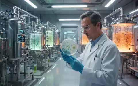 Eine Nahaufnahme von Bioreaktoren in einem hochmodernen Labor, die die Produktion von Proteinpulver aus Luft symbolisieren. - Foto: über boerse-global.de