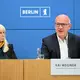 Berlins Regierender Bürgermeister Kai Wegner (r, CDU) und Innensenatorin Iris Spranger (SPD) halten mehr Investitionen in den Katastrophenschutz für nötig.  - Bild: Soeren Stache/dpa