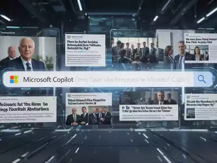 Digitale Benutzeroberfläche mit Nachrichteninhalten in einer KI-Suchplattform, die die Partnerschaft zwischen Microsoft und Nine symbolisiert. - Foto: über boerse-global.de