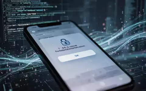 Ein Smartphone-Bildschirm zeigt eine Zwei-Faktor-Authentifizierungsaufforderung, mit unscharfem Code und Daten im Hintergrund. - Foto: über boerse-global.de