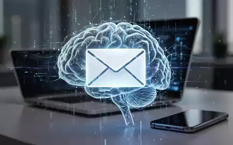 Leuchtendes E-Mail-Symbol mit abstraktem neuronalen Netzwerk, das KI-Funktionen in der digitalen Kommunikation symbolisiert. - Foto: über boerse-global.de