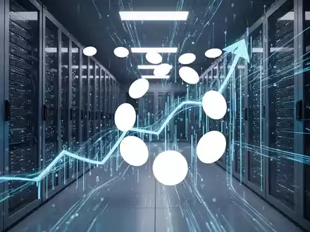 Abstrakte Darstellung eines Serverraums mit leuchtenden blauen Datenströmen, die technologisches Wachstum und Marktoptimismus symbolisieren. - Foto: über boerse-global.de