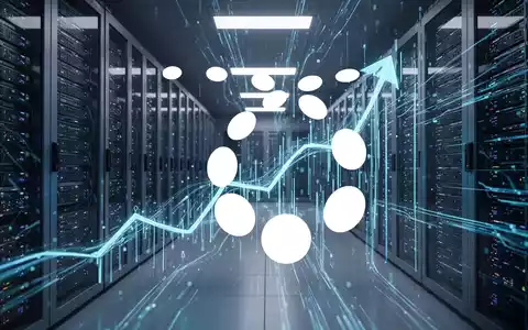 Abstrakte Darstellung eines Serverraums mit leuchtenden blauen Datenströmen, die technologisches Wachstum und Marktoptimismus symbolisieren. - Foto: über boerse-global.de