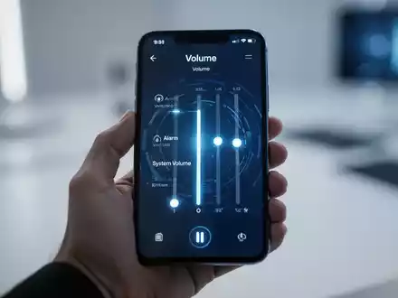 Eine Hand hält ein Smartphone mit getrennten Lautstärkereglern für Alarm und Systemaudio. - Foto: über boerse-global.de