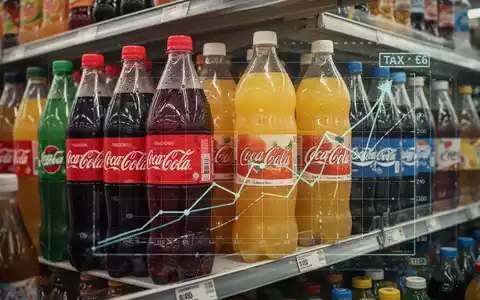 Nahaufnahme verschiedener zuckergesüßter Getränke in einem Supermarktregal, die eine Steuererhöhung symbolisieren. - Foto: über boerse-global.de