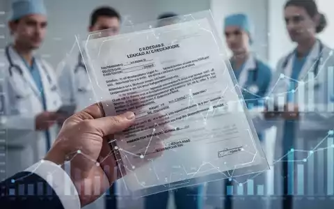 Eine Hand hält ein stilisiertes juristisches Dokument, mit verschwommenen medizinischen Fachkräften und Finanzgrafiken im Hintergrund. - Foto: über boerse-global.de