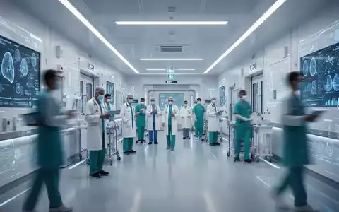 Ein modernes medizinisches Labor oder Krankenhaus in Berlin, mit verschwommenen Figuren von Fachkräften und digitalen Anzeigen. - Foto: über boerse-global.de