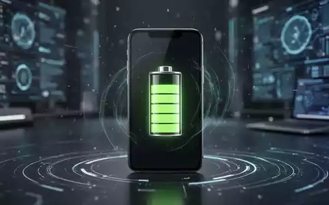 Modernes Smartphone mit stilisiertem Batteriesymbol und digitalen Energiewellen, symbolisiert verbesserte Energiesparfunktionen. - Foto: über boerse-global.de
