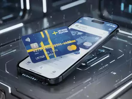 Eine stilvolle Kreditkarte oder ein Smartphone mit Banking-App-Oberfläche, integriert in ein modernes, futuristisches Finanzambiente. - Foto: über boerse-global.de