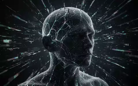 Abstrakter menschlicher Kopf aus glühenden, zerbrochenen Linien, symbolisiert negative Auswirkungen von KI auf psychische Gesundheit und Sicherheit. - Foto: über boerse-global.de