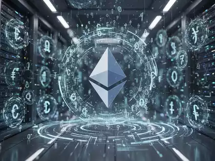 Stilisierte, leuchtende Quantencomputer-Oberfläche mit abstrakten Kryptosymbolen und dezentem Ethereum-Logo für erweiterte Sicherheit. - Foto: über boerse-global.de
