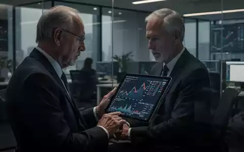 Ein älterer Angestellter in einem modernen Büro betrachtet nachdenklich Finanzdaten auf einem Tablet, was finanzielle Unsicherheit symbolisiert. - Foto: über boerse-global.de
