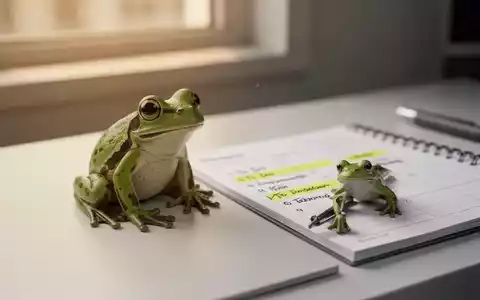 Eine Nahaufnahme einer Froschfigur auf einem Schreibtisch neben einem Notizbuch mit einer hervorgehobenen To-Do-Liste. - Foto: über boerse-global.de