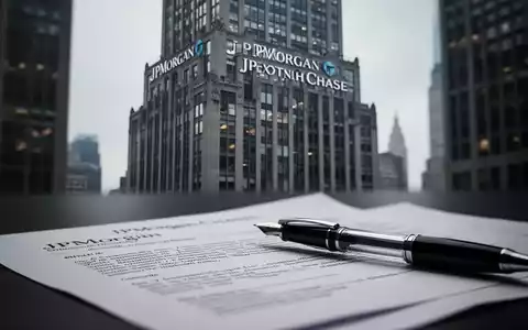Ein unscharfer Hintergrund des JPMorgan Chase Gebäudes mit einem fokussierten Rechtsdokument oder Stift im Vordergrund. - Foto: über boerse-global.de