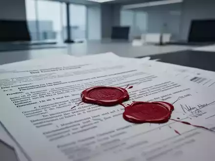 Nahaufnahme eines juristischen Dokuments mit rotem Wachssiegel, das Bürokratie und politische Debatten symbolisiert. - Foto: über boerse-global.de