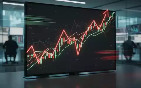 Abstrakte Darstellung der Marktvolatilität mit dynamischen, zackigen Linien auf einem digitalen Bildschirm vor einem Trading Floor. - Foto: über boerse-global.de