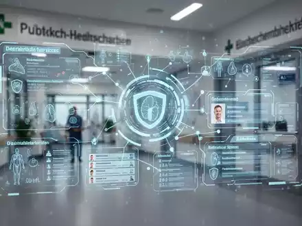 Leuchtende digitale Oberfläche mit medizinischen Daten und Patientenakten, Symbol der Digitalisierung des deutschen Gesundheitswesens. - Foto: über boerse-global.de