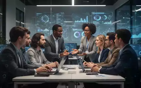 Eine Gruppe von Fachkräften in einem modernen Büro, die sich weiterbilden und austauschen, um ihre Fähigkeiten für Tech-Berufe zu verbessern. - Foto: über boerse-global.de