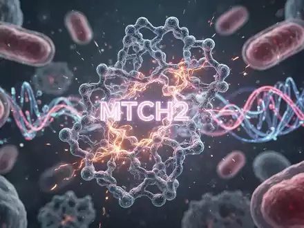 Nahaufnahme einer leuchtenden, komplexen Proteinstruktur, die Zellstoffwechsel und Fettverbrennung symbolisiert, mit Mitochondrien im Hintergrund. - Foto: über boerse-global.de