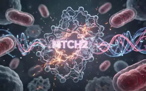 Nahaufnahme einer leuchtenden, komplexen Proteinstruktur, die Zellstoffwechsel und Fettverbrennung symbolisiert, mit Mitochondrien im Hintergrund. - Foto: über boerse-global.de