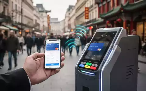 Nahaufnahme eines Smartphones mit digitalem Wallet, das an ein Zahlungsterminal gehalten wird. - Foto: über boerse-global.de