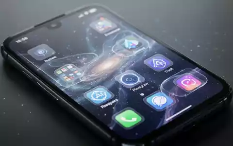 Nahaufnahme eines Smartphone-Bildschirms mit personalisierter Oberfläche, KI-generiertem Hintergrundbild und neu gestalteten App-Symbolen. - Foto: über boerse-global.de