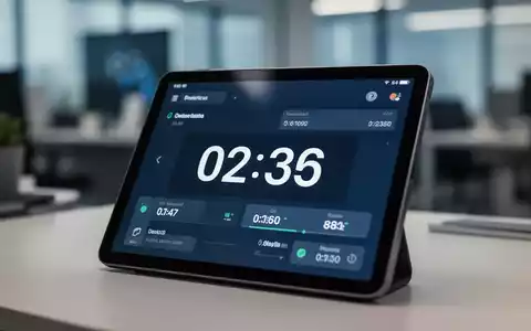 Nahaufnahme einer digitalen Zeiterfassung auf einem Tablet in einem modernen Büroumfeld, symbolisiert die neue Zeiterfassungspflicht. - Foto: über boerse-global.de