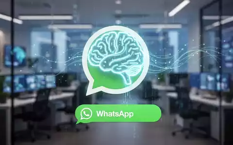 Leuchtendes, abstraktes KI-Gehirn-Symbol auf einer WhatsApp-Chatblase, das die Integration von KI in Metas Messaging-Plattformen symbolisiert. - Foto: über boerse-global.de