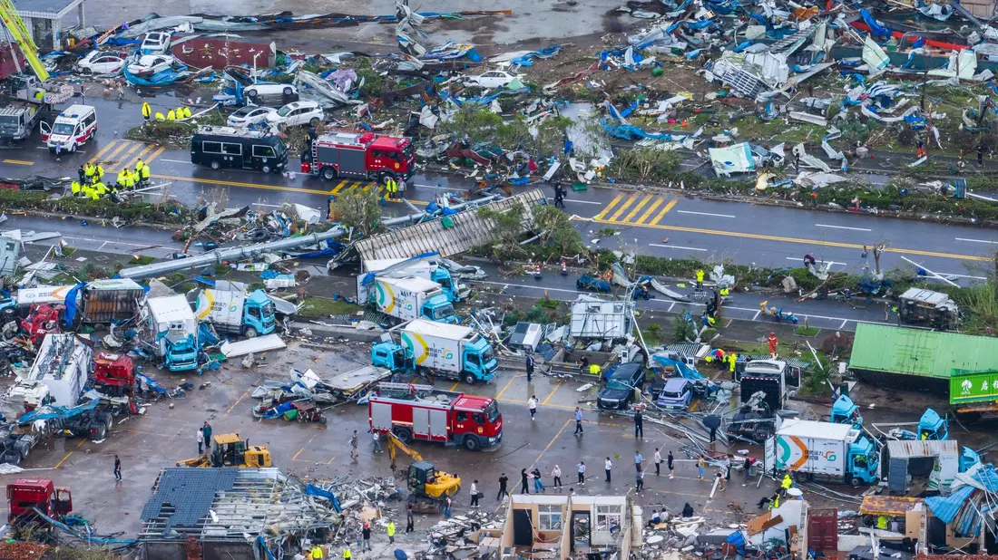 Große Verwüstungen in der Provinz Hubei.  - Bild: Wu Zhizun/XinHua/dpa