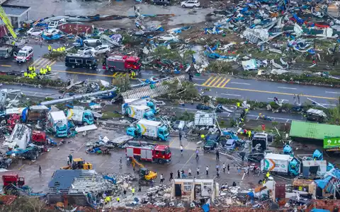 Große Verwüstungen in der Provinz Hubei.  - Foto: Wu Zhizun/XinHua/dpa